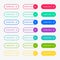 Empty web buttons. Colorful navigation long web button. Vector watercolor shiny to action icon set