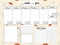 Empty weekly planner with water level tracker, space for notes,