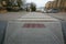 Empty well-groomed pedestrian crossing over the central road in Washington DC