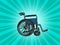 Empty wheelchair. human health, rehabilitation and inclusion