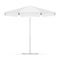 Empty white beach umbrella. Blank round market tent canopy mock up