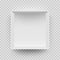 Empty white box mock up model 3D top view with shadow. Vector isolated blank