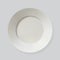 Empty white classic circle plate. Top view dish realistic vector.