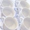 Empty White Cups Stacked on the Table. Tea or Coffee Catering Services at the Hotel, Event, Conference, Business meeting or