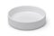 Empty white cylindrical ceramic bowl