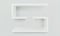 Empty white double rectangular shelf or niche on wall 3D mockup