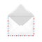 Empty white open envelope with airmail border vector mock up