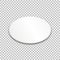 Empty white oval paper plate. Vector Illustration on transparent background.