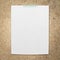 Empty white paper on grunge notice board