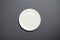 Empty White Plate, Top View on Grey Backround, Empty Space