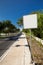 Empty white road sign