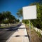 Empty white road sign