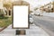 Empty white sign board bus stop. High quality and resolution beautiful photo concept