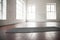 Empty white space, loft studio, yoga mat on the floor