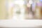 Empty white table and blurred store bokeh background, product di