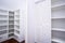 Empty white wardrobe area