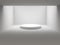 Empty white winners podium in white room with light from ceiling. 3D rendering.