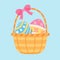 empty wicker basket For an Easter egg search activity with the kids