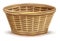 Empty wicker basket without handles