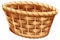 Empty wicker basket for Thanksgiving harvest festival isolated on white