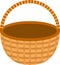 Empty wicker brown basket alone