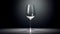 empty wine glass against a clean, plain background