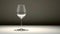 empty wine glass against a clean, plain background