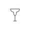 empty wineglass or goblet glass icon on white background. simple, line, silhouette and clean style
