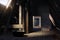 Empty wooden attic room in beautiful sunlight