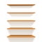 Empty Wooden Bookshelves,shelf.wood texture, perspective, natural wood, realistic, 3d. design background, Vector