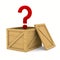 Empty wooden box and question