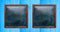 Empty wooden frames on the wall. Blackboards inside and light blue background, space for text.