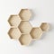 empty wooden Hexagon shelf copy space for mock up
