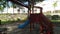 Empty wooden playground outdoor