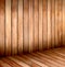 Empty wooden room,interior background,perspective view