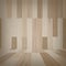 Empty wooden room space for background. Vector.