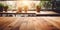 Empty wooden table and blurred kitchen background 2