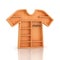Empty wooden wardrobe in shape shirt,