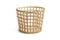 Empty wooden wicker round basket. 3d render