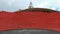 Empty wrestling arena with striking red seats used for the traditional fighting known as lucha Canarias, El Hierro, Canary Islands