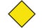 An empty yellow diamond shaped warning sign