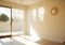 empty yoga studio at sunset, with warm, golden light streaming in through the windows (AIgen)