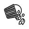 emptying skimmer baskets line icon vector illustration