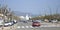 Empuriabrava Cityscape traffic with lighthouse