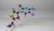 Emtricitabine molecule 3D illustration.