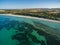Emu Bay coastline aerial view. Kangaroo Island, South Australia.