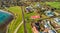 Emu Bay homes and coastline, Kangaroo Island from drone, Australia