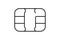 EMV chip icon for bank plastic credit or debit charge card. Vector symbol illustration
