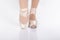 En Pointe CORRECT left foot flat right foot enpointe front on teachers perspective