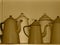 Enamel Coffee Pots In Sepia